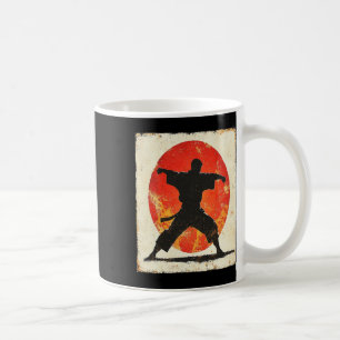 Vintage Karate Distressed Silhouette Japanese Mart Coffee Mug