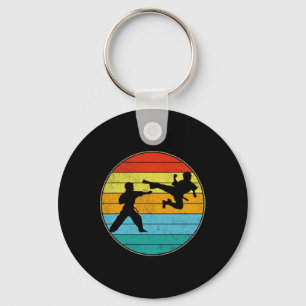 Vintage Karate Kids Martial Arts Fighter Retro Kar Keychain