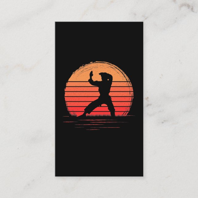 Vintage Karate Martial Arts Retro Business Card (Front)