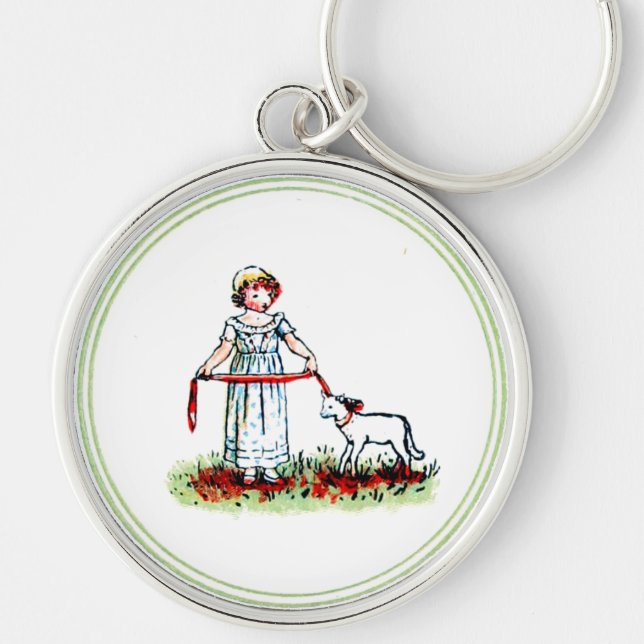 Vintage Kate Greenaway Book Illustration Keychain (Front)