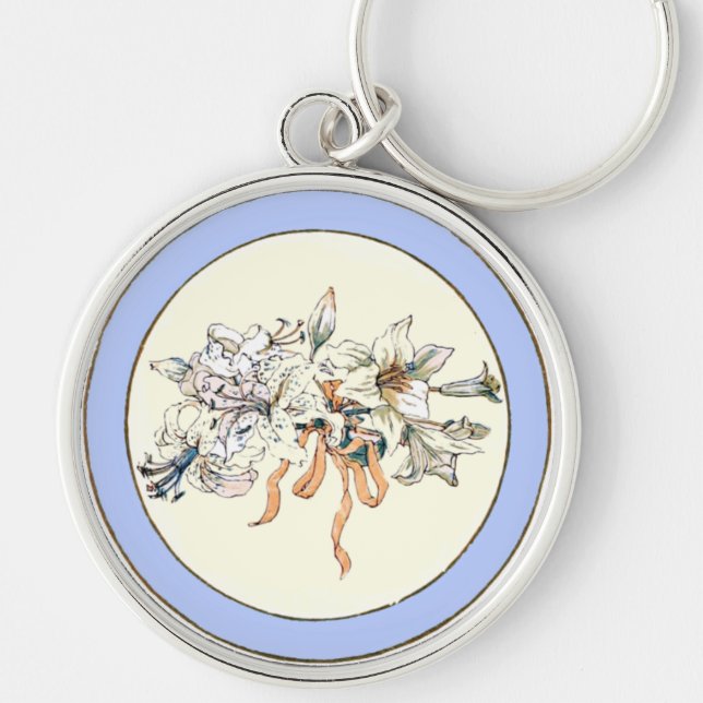 Vintage Kate Greenaway Book Illustration Keychain (Front)