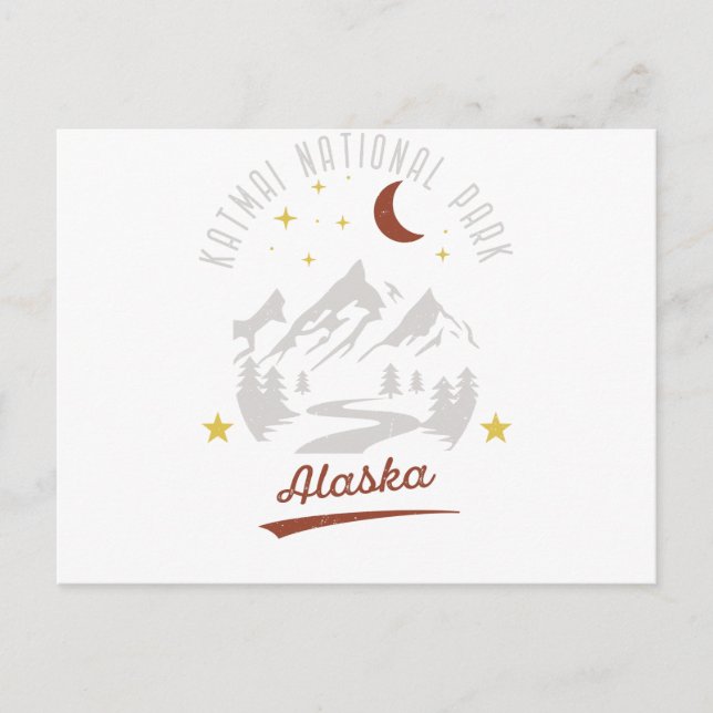 Vintage Katmai National Park Alaska Postcard (Front)