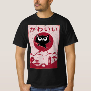 Vintage Kawaii Cat Anime Japanese Gift Girls Boys  T-Shirt