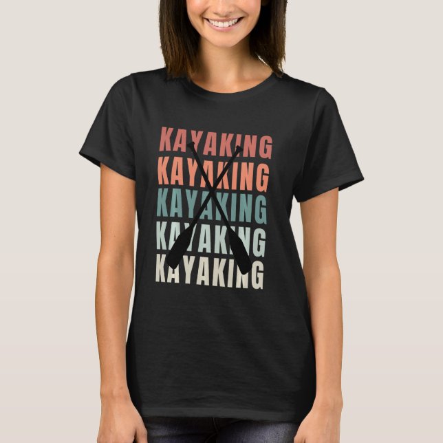 Vintage Kayaking Retro Kayaking Paddle Lover T-Shirt (Front)