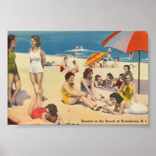 Vintage Keansburg, New Jersey Beach Party - Shore Poster