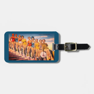 Vintage Keansburg, NJ Beach Scene - Jersey Shore Luggage Tag
