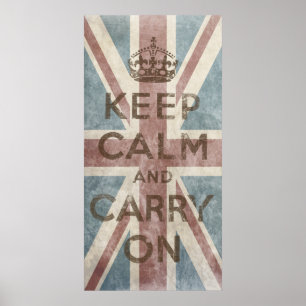 Vintage Keep Calm And Carry On Poster