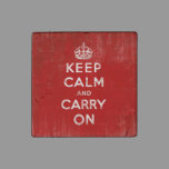 Vintage Keep Calm and Carry On Stone Magnet