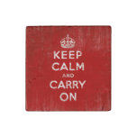 Vintage Keep Calm and Carry On Stone Magnet