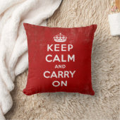 Vintage Keep Calm and Carry On Throw Pillow (Blanket)