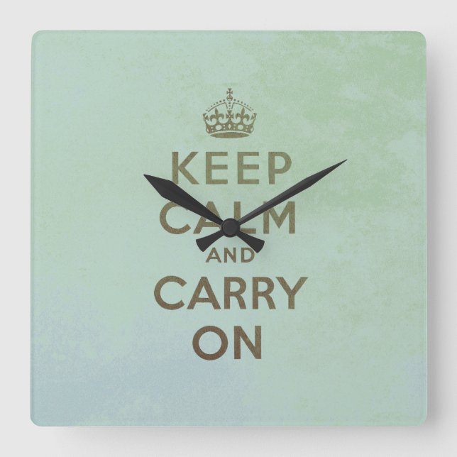 Vintage Keep Calm And Carry On Wall Clock (Front)