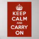 Vintage Keep Calm and Carry On WWII Propaganda Poster | Zazzle