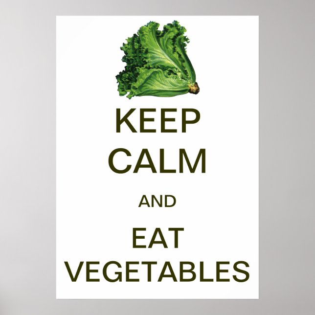 Vintage Keep Calm and Eat Vegetables Poster (Front)