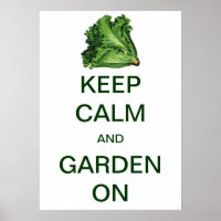 Vintage Keep Calm and Garden On Lettuce