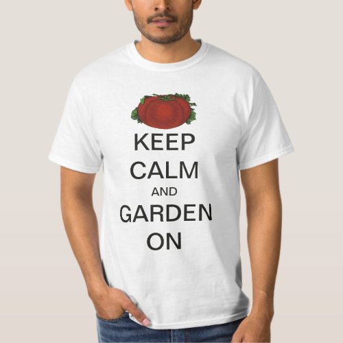 Vintage Keep Calm and Garden On Tomato T_Shirt
