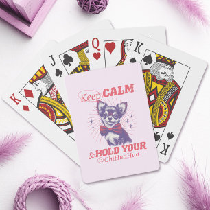 Vintage Keep Calm and Hold Your Chihuahua Quote Poker Cards