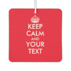 Vintage keep calm and your text car air freshener