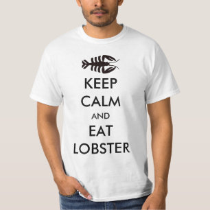 Vintage Keep Calm Art Deco Lobster in Black T-Shirt