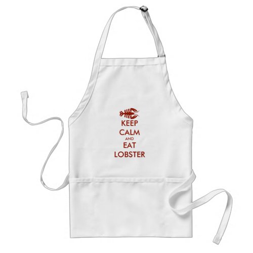 Vintage Keep Calm Art Deco Lobster in Red Adult Apron