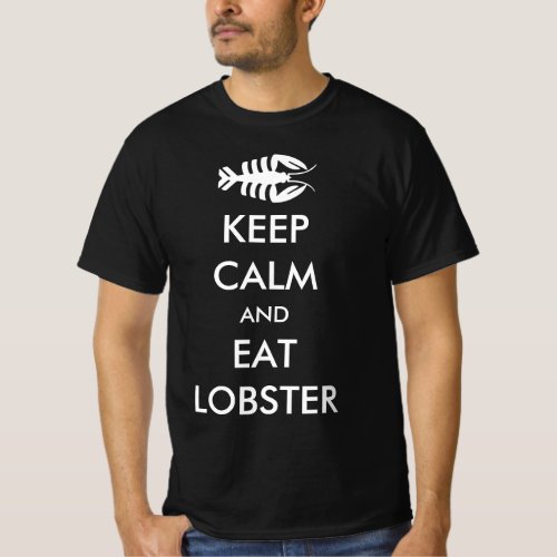 Vintage Keep Calm Art Deco Lobster in White T_Shirt