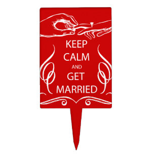 Vintage KEEP CALM  GET MARRIED Cake Topper