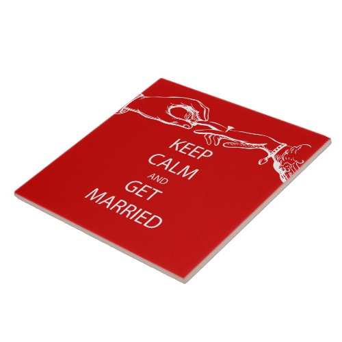 Vintage KEEP CALM  GET MARRIED Ceramic Tile