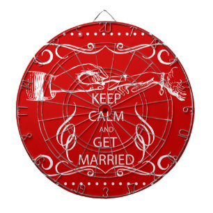 Vintage KEEP CALM GET MARRIED Dartboard With Darts