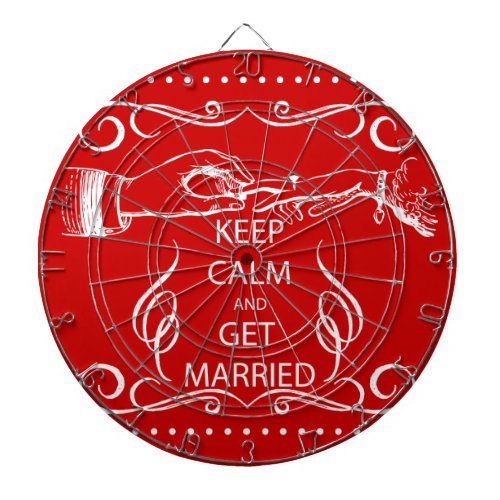 Vintage KEEP CALM  GET MARRIED Dartboard With Darts