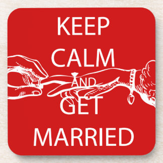 Vintage KEEP CALM GET MARRIED Drink Coaster