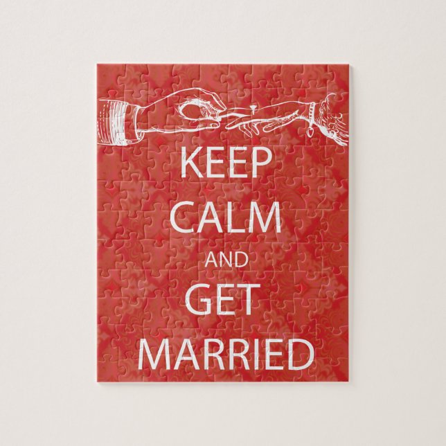 Vintage KEEP CALM  GET MARRIED Jigsaw Puzzle (Vertical)