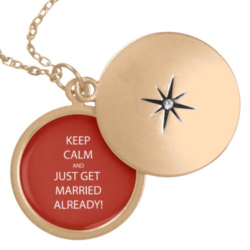 Vintage KEEP CALM  GET MARRIED Locket Necklace