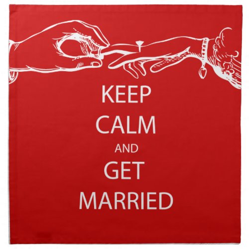 Vintage KEEP CALM  GET MARRIED Napkin