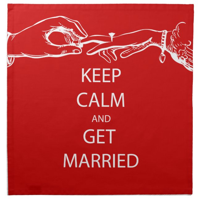 Vintage KEEP CALM  GET MARRIED Napkin (Front)