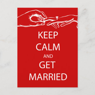 Vintage KEEP CALM GET MARRIED Postcard