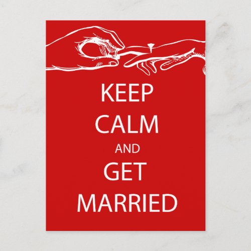 Vintage KEEP CALM  GET MARRIED Postcard