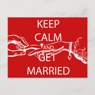 Vintage KEEP CALM GET MARRIED Postcard