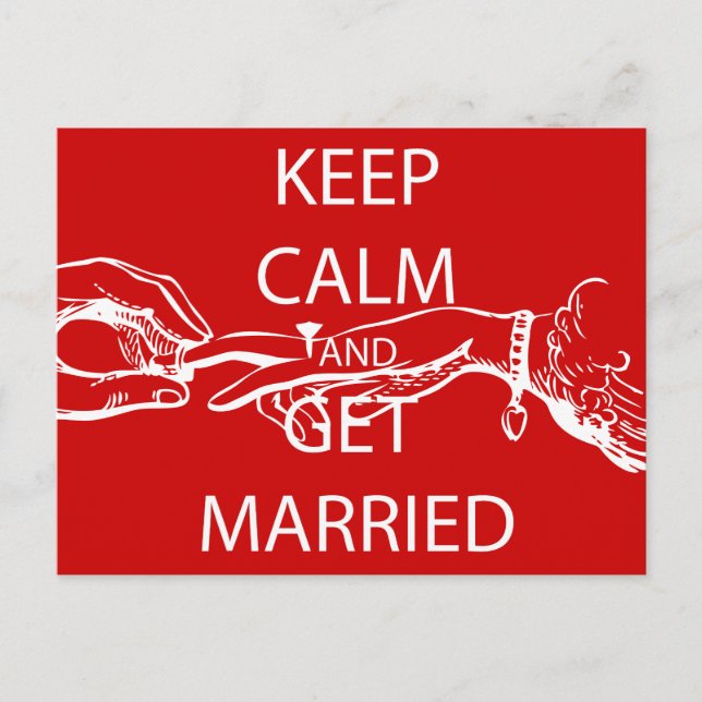 Vintage KEEP CALM  GET MARRIED Postcard (Front)