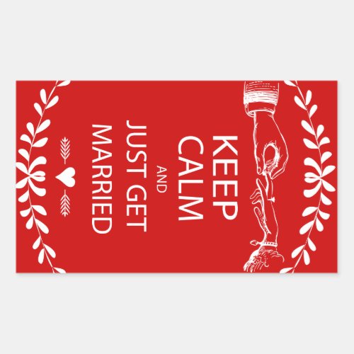 Vintage KEEP CALM  GET MARRIED Rectangular Sticker