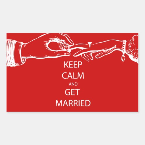 Vintage KEEP CALM  GET MARRIED Rectangular Sticker