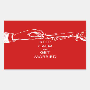 Vintage KEEP CALM GET MARRIED Rectangular Sticker