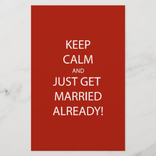Vintage KEEP CALM GET MARRIED Stationery