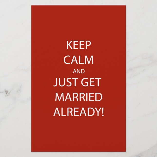 Vintage KEEP CALM  GET MARRIED Stationery (Front)