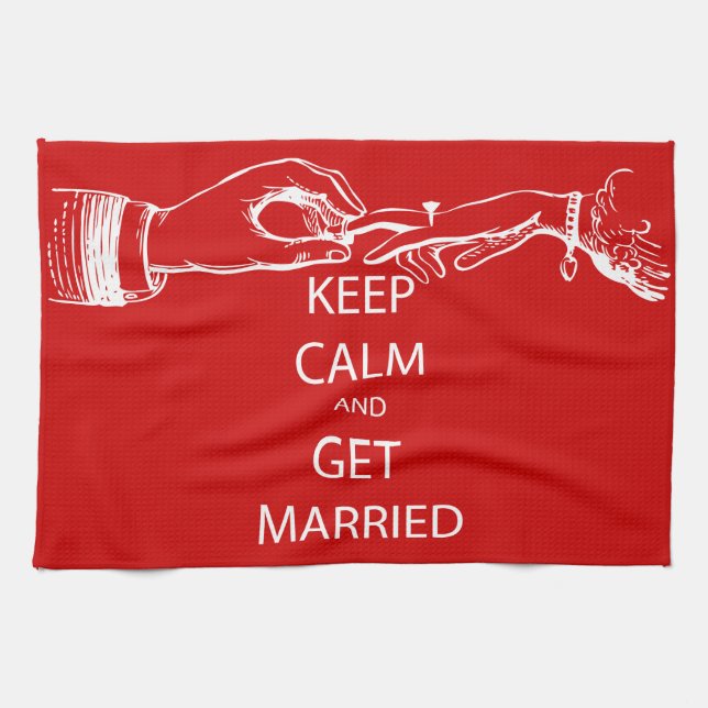Vintage KEEP CALM  GET MARRIED Towel (Horizontal)
