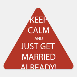 Vintage KEEP CALM GET MARRIED Triangle Sticker