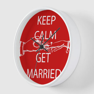 Vintage KEEP CALM GET MARRIED Wall Clock