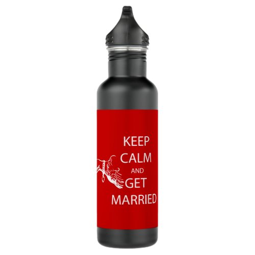 Vintage KEEP CALM  GET MARRIED Water Bottle