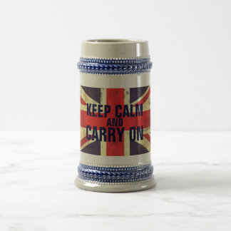 Vintage KEEP CALM  UK Flag GIFTS Beer Stein