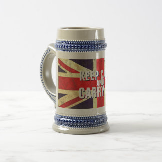 Vintage KEEP CALM UK Flag GIFTS Beer Stein