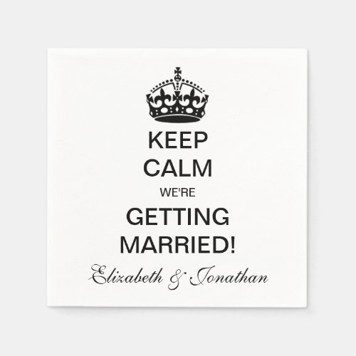 Vintage Keep Calm Were Getting Married Napkins