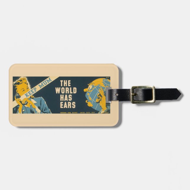 Vintage “Keep Mom” luggage tag - customize (Front Horizontal)